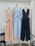 Asymmetrical Button Down Vest With Skirts Sets